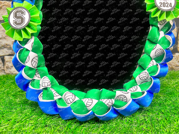Graduation Lei | Volleyball Lei | Senior Night Gift Lei | Braided Ribbon Lei | Graduation Ribbon Lei | Graduate Lei | Sports Lei