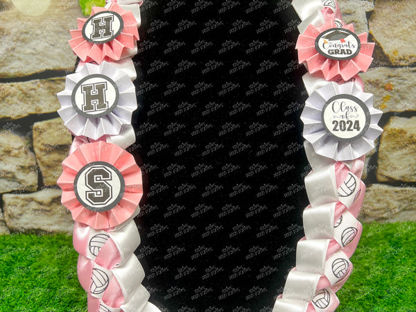 Graduation Lei | Volleyball Lei | Senior Night Gift Lei | Braided Ribbon Lei | Graduation Ribbon Lei | Graduate Lei | Sports Lei