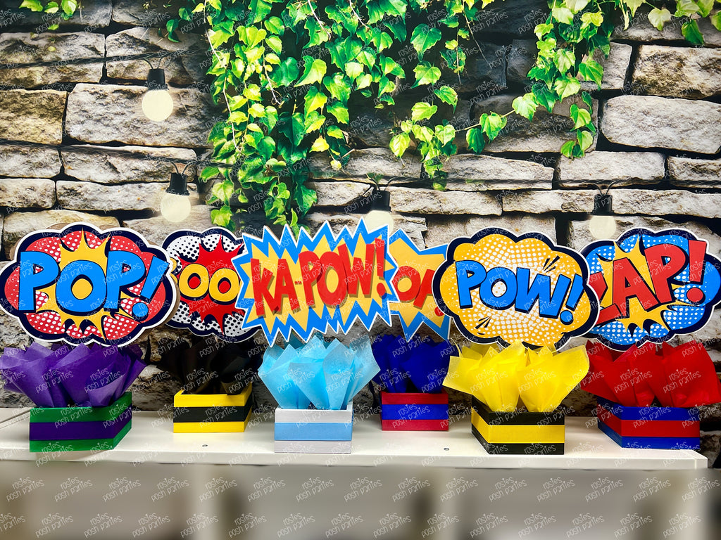 Superhero Theme | Superheroes Birthday Theme | Hero Theme | Superheroes Baby Shower Centerpiece Decoration | Superhero Bubbles SET OF 6