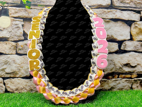 Basketball Sports Graduation Lei | Promotion Gift Lei | Sports Senior Night Gift Lei | Braided Ribbon Lei | Graduation Ribbon Lei | Graduate
