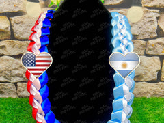 Graduation Lei | Mexico USA Flag Lei | Senior Night Gift Lei | Braided Ribbon Lei | Graduation Ribbon Lei | Graduate Lei | Country Lei