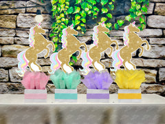 Pastel Unicorn Table Centerpieces - Fully Decorated Unicorn Birthday & Baby Shower Party Decorations INDIVIDUAL