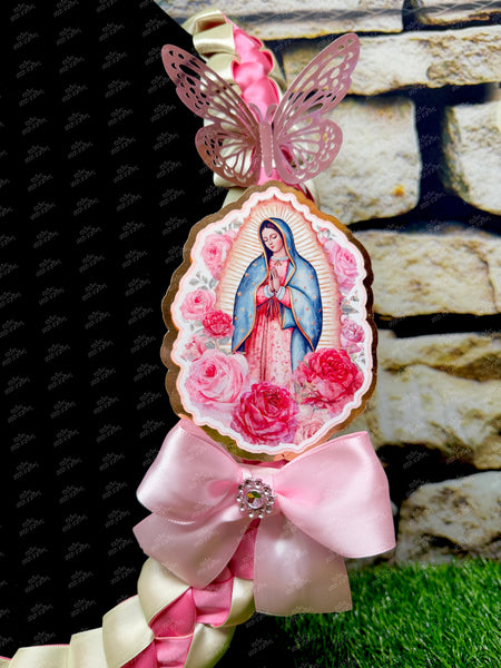 Virgencita de Guadalupe Lei | Lady of Guadalupe Graduation | Senior Graduation Gift | Promotion | Satin Ribbon | Braided Lei