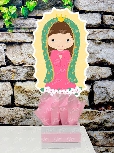 Virgen de Guadalupe Baptism | Virgencita Plus Theme Birthday Party | Virgen Table Centerpiece INDIVIDUAL