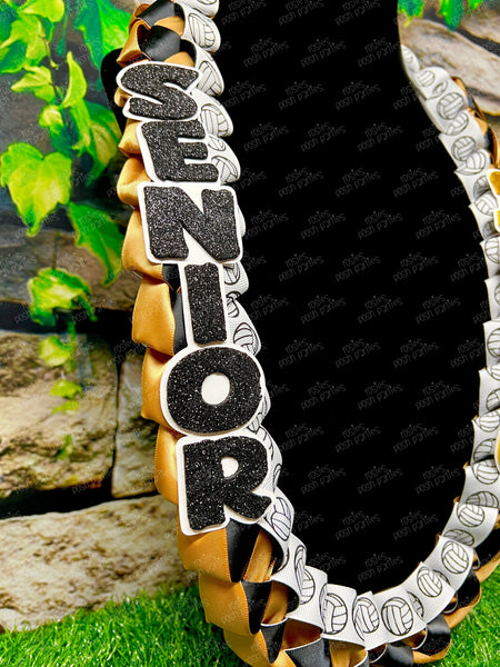 Volleyball Sports Graduation Lei | Promotion Gift Lei | Sports Senior Night Gift Lei | Braided Ribbon Lei | Graduation Ribbon Lei | Graduate