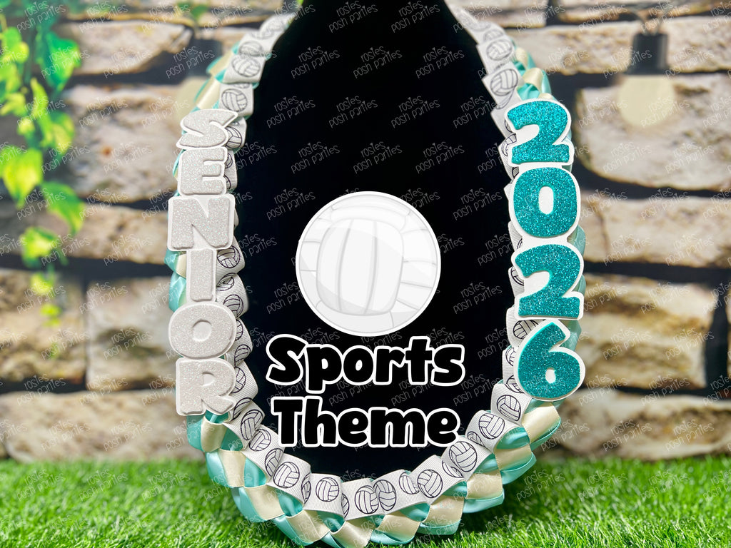 Volleyball Sports Graduation Lei | Promotion Gift Lei | Sports Senior Night Gift Lei | Braided Ribbon Lei | Graduation Ribbon Lei | Graduate
