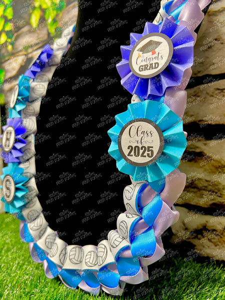 Graduation Lei | Baseball Lei | Senior Night Gift Lei | Braided Ribbon Lei | Graduation Ribbon Lei | Graduate Lei | Sports Lei