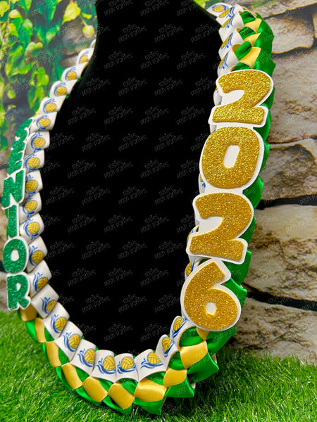Volleyball Sports Graduation Lei | Promotion Gift Lei | Sports Senior Night Gift Lei | Braided Ribbon Lei | Graduation Ribbon Lei | Graduate