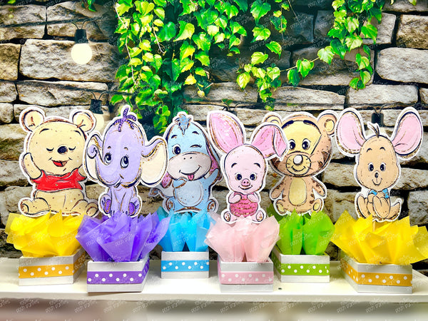 Winnie the Pooh Birthday or Baby Shower Theme Centerpiece Decoration SET OF 6