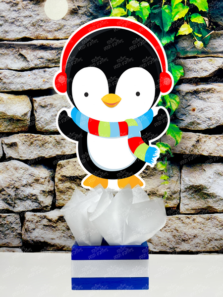 Penguin Birthday Theme | Winter Wonderland Centerpieces | Arctic Theme Party | Winter Penguin Snowmen Birthday Baby Shower Theme SET OF 6
