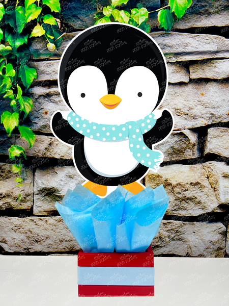 Penguin Birthday Theme | Winter Wonderland Centerpieces | Arctic Theme Party | Winter Penguin Snowmen Birthday Baby Shower Theme SET OF 6