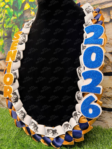 Basketball Sports Graduation Lei | Promotion Gift Lei | Sports Senior Night Gift Lei | Braided Ribbon Lei | Graduation Ribbon Lei | Graduate