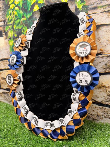 Graduation Lei | Baseball Lei | Senior Night Gift Lei | Braided Ribbon Lei | Graduation Ribbon Lei | Graduate Lei | Sports Lei