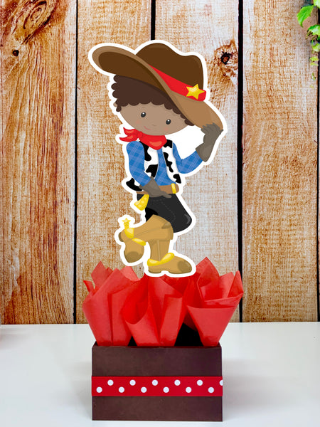 Western Cowboy Birthday Centerpiece Decoration