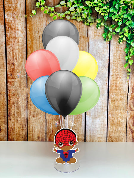 Afro Baby Superhero Birthday Baby Shower Theme Balloon Centerpiece Decoration