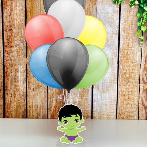 Afro Baby Superhero Birthday Baby Shower Theme Balloon Centerpiece Decoration