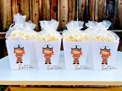 Afro Boy Airplane Pilot Theme Birthday Baby Shower Popcorn Favor Bins SET OF 12