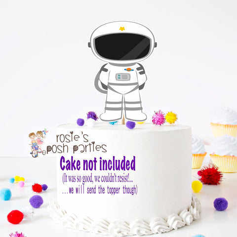 Outer Space Astronaut Boy Theme Cake Topper
