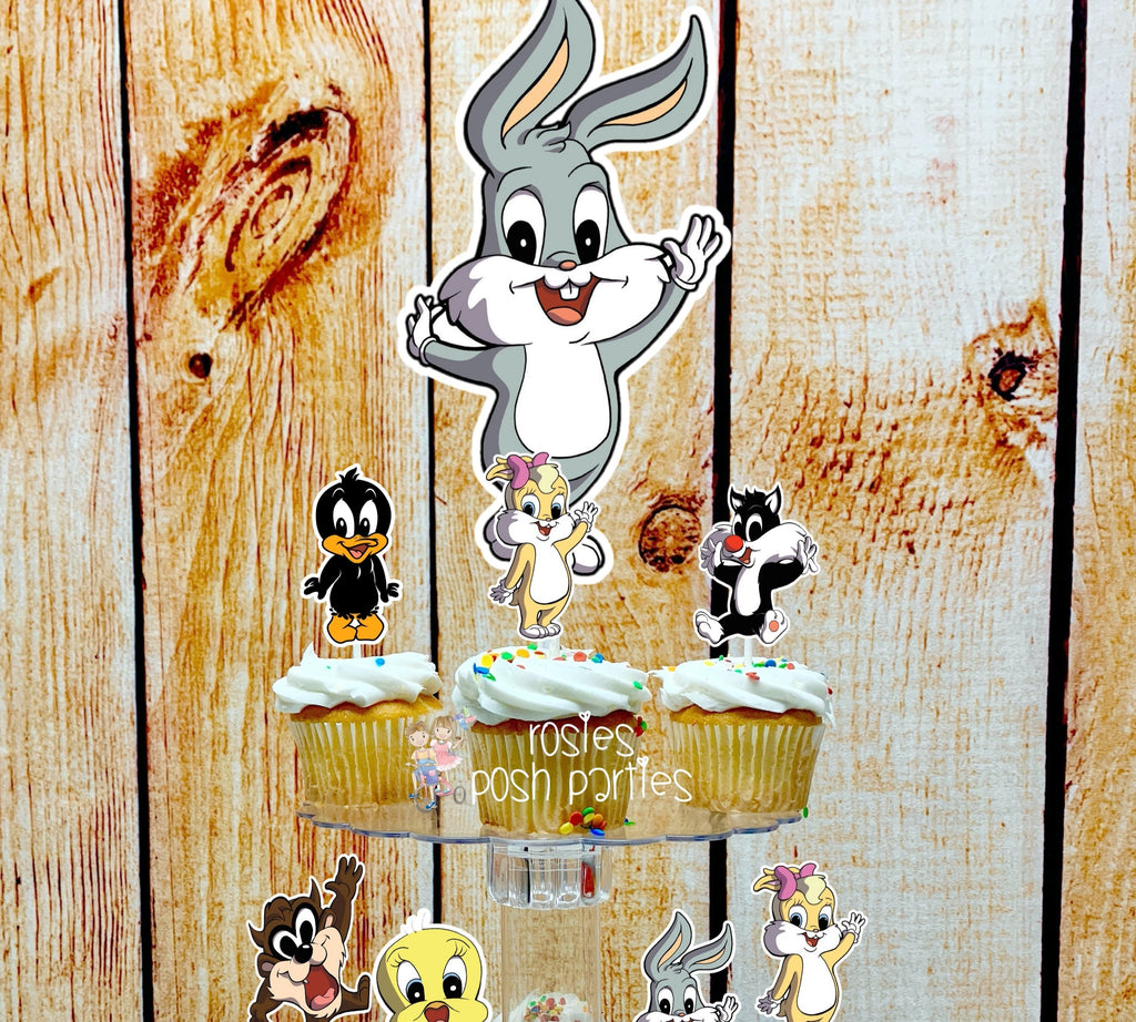 Baby Looney Tune Baby Shower Theme Cupcake Stand Toppers