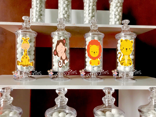 Baby Jungle Safari Baby Shower Birthday Theme Apothecary Favor