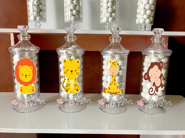 Baby Jungle Safari Baby Shower Birthday Theme Apothecary Favor