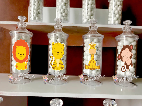 Baby Jungle Safari Baby Shower Birthday Theme Apothecary Favor