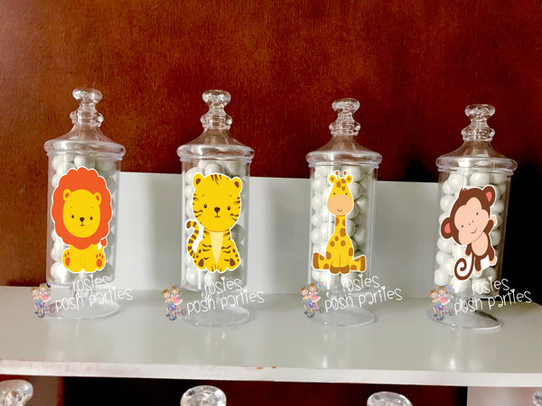 Baby Jungle Safari Baby Shower Birthday Theme Apothecary Favor