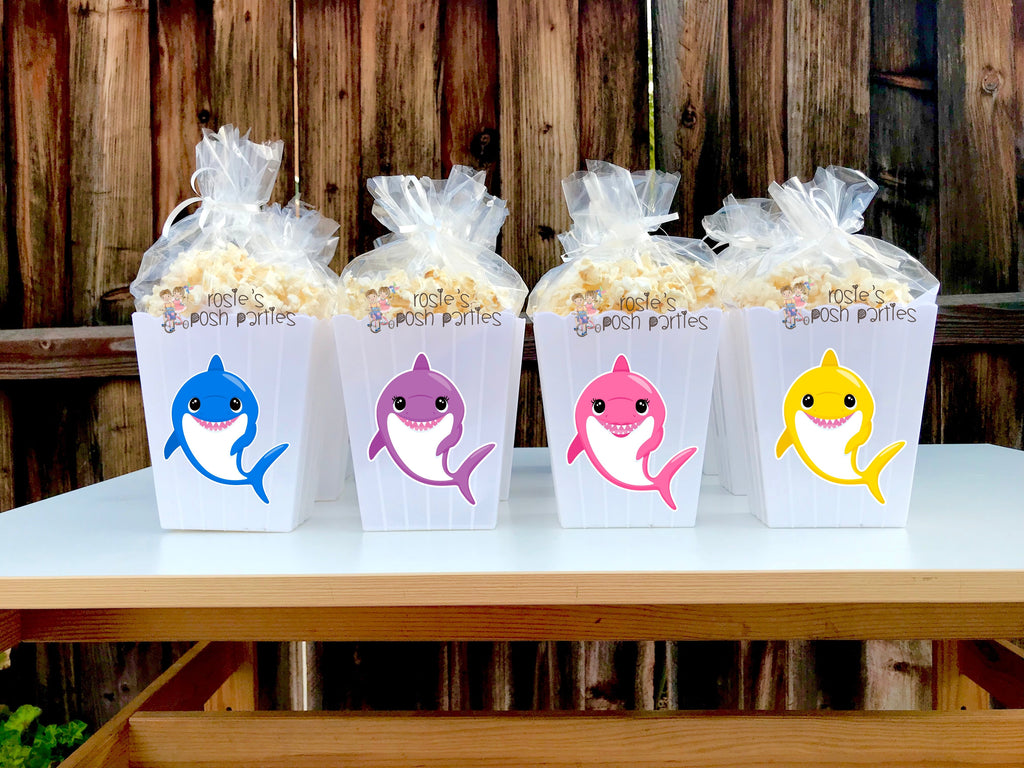 Baby Shark Theme Popcorn Favor Bins