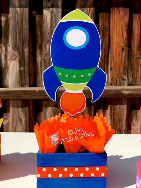 Outer Space Blast Off Theme Party Centerpiece Decoration
