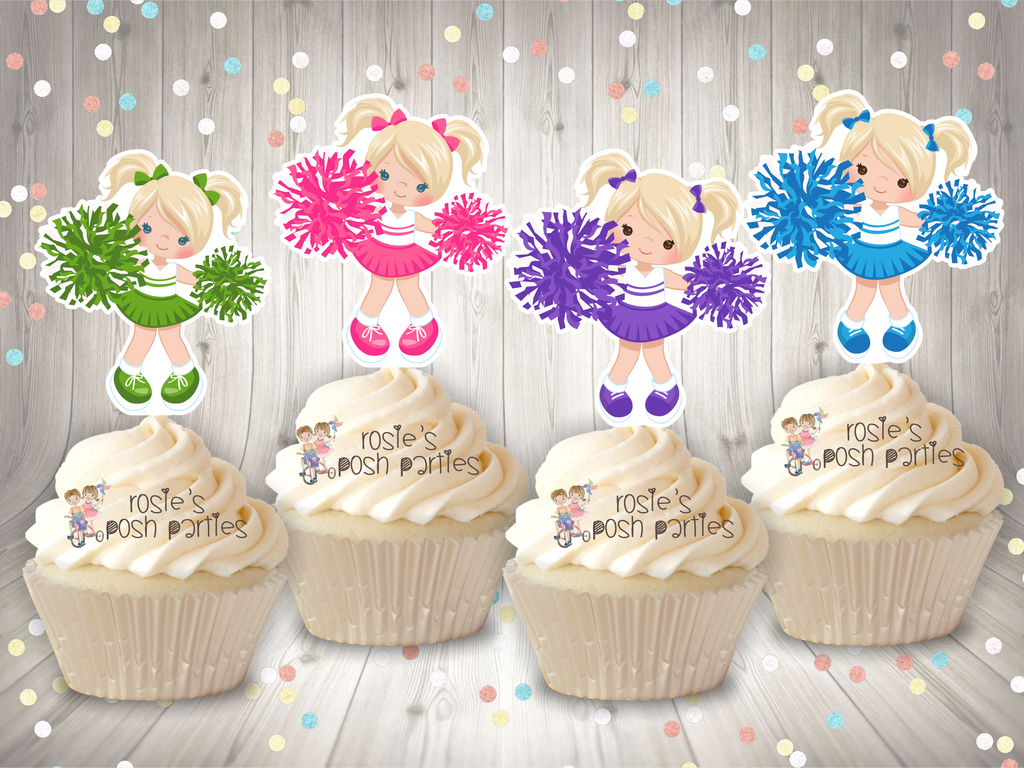 Cheerleader Birthday Theme Cupcake Toppers