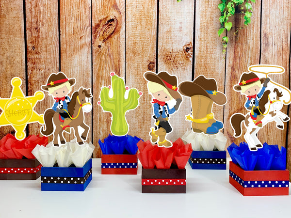 Western Cowboy Birthday Theme Centerpiece Decoration