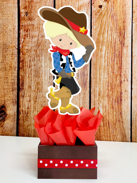 Western Cowboy Birthday Theme Centerpiece Decoration