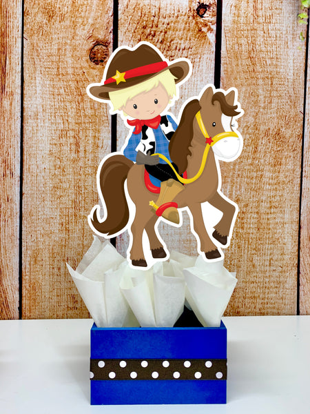 Western Cowboy Birthday Theme Centerpiece Decoration