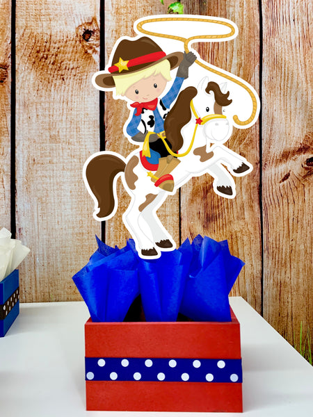 Western Cowboy Birthday Theme Centerpiece Decoration