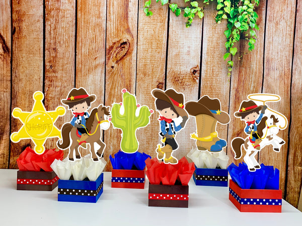 Western Cowboy Birthday Theme Centerpiece Decoration