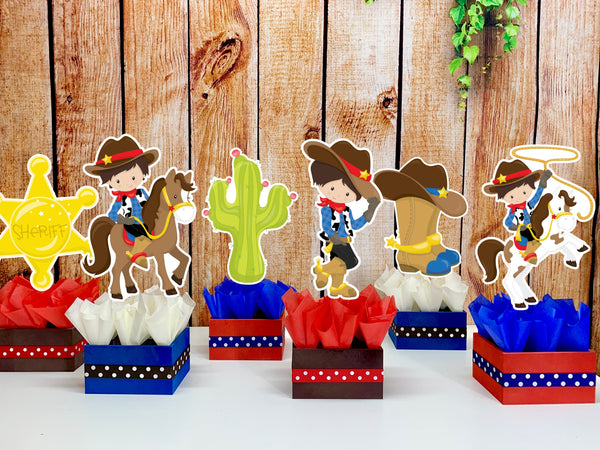 Western Cowboy Birthday Theme Centerpiece Decoration