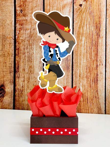 Western Cowboy Birthday Theme Centerpiece Decoration