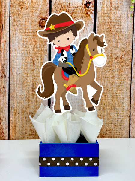 Western Cowboy Birthday Theme Centerpiece Decoration