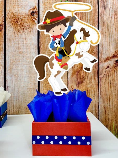 Western Cowboy Birthday Theme Centerpiece Decoration