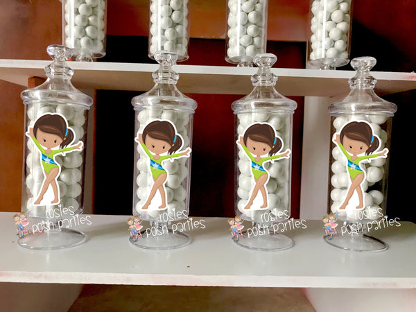 Gymnast Birthday Theme Apothecary Party Favors