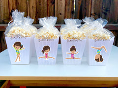 Gymnast Theme | Gym Girl Birthday | Aerobics Theme | Gymnast Baby Shower Popcorn Party Favor | Gym Competition | Gymnastics Party INDIVIDUAL