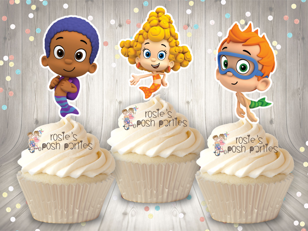 Bubble Guppies Birthday Theme Cupcake Toppers