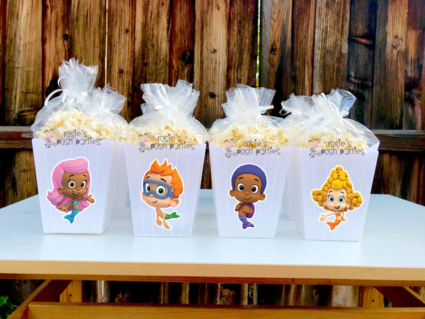 Bubble Guppies Birthday Theme Popcorn Favor Bins