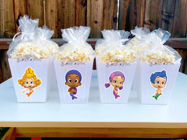 Bubble Guppies Birthday Theme Popcorn Favor Bins