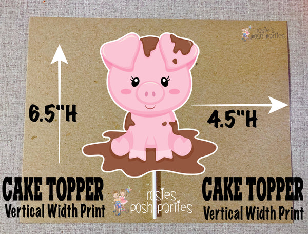 Farm Theme Piggie Smash Cake Topper Diaper Cake Baby Shower or Birthday Topper