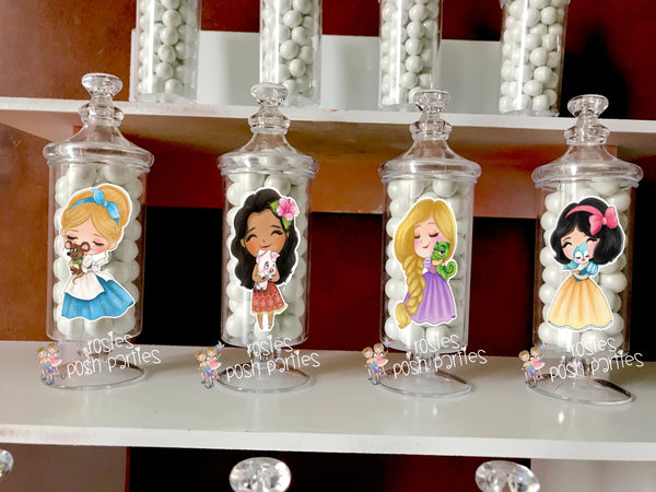 Classic Disney Princess Theme Apothecary Favor Jars