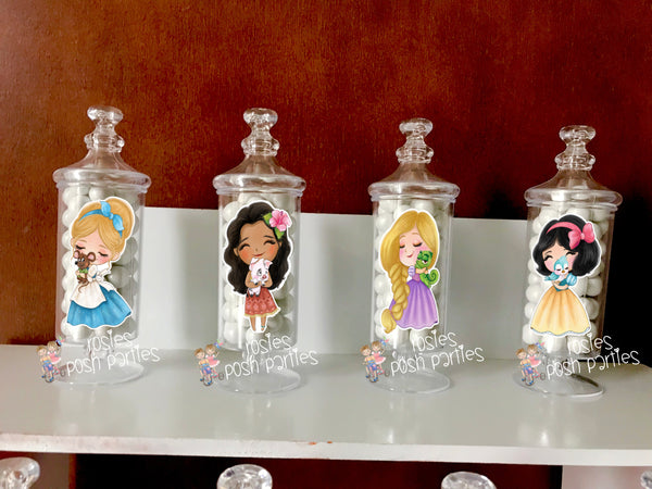 Classic Disney Princess Theme Apothecary Favor Jars