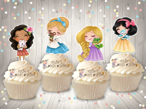 Classic Disney Princess Birthday or Baby Shower Theme Cupcake Toppers