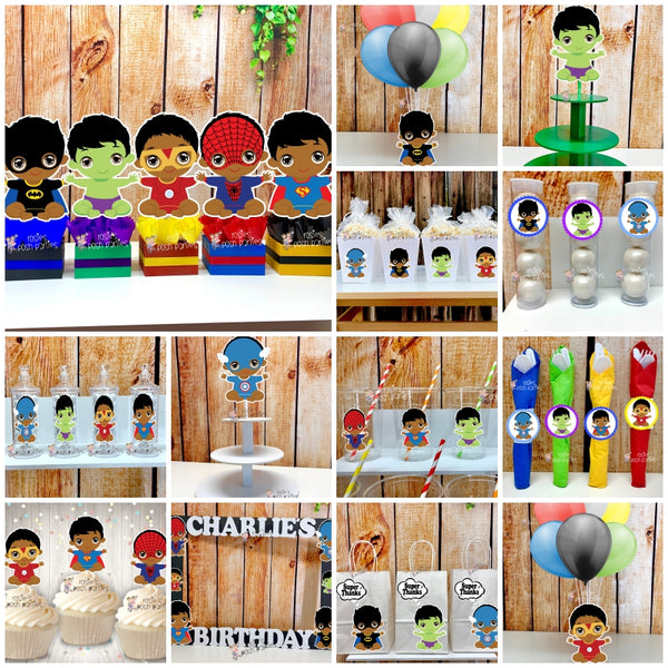 Afro Superhero Birthday Baby Shower Theme Party Decoration