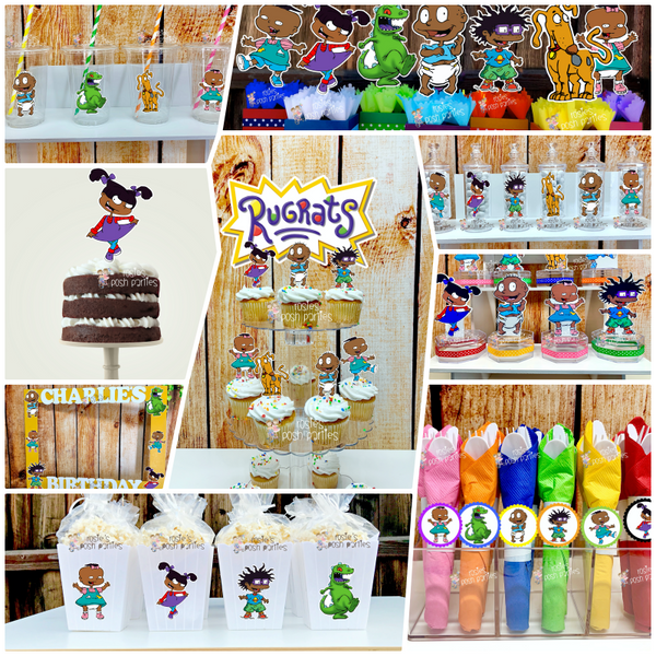 Rugrats (African American) Birthday or Baby Shower Theme Chuckie Cake Topper